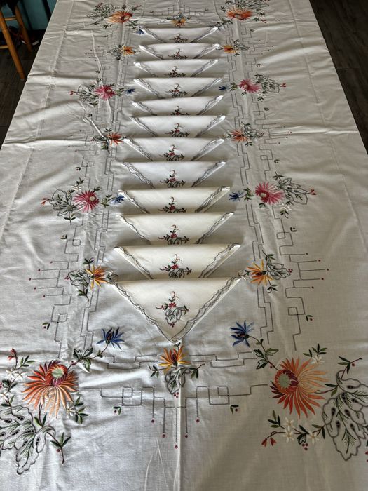 Toalha de mesa bordados tradicionais madeirenses manuais