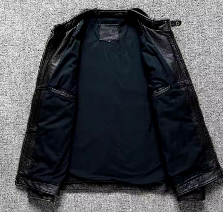 Kurtka skórzana klasyczna męska skóra naturalna ramoneska marynarka