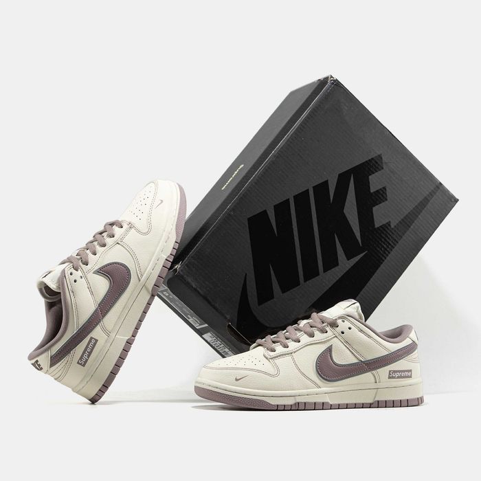 Кросівки Nike SB Dunk Low x Supreme Beige/Lilac premium | Кроссовки Найк чоловічі жіночі