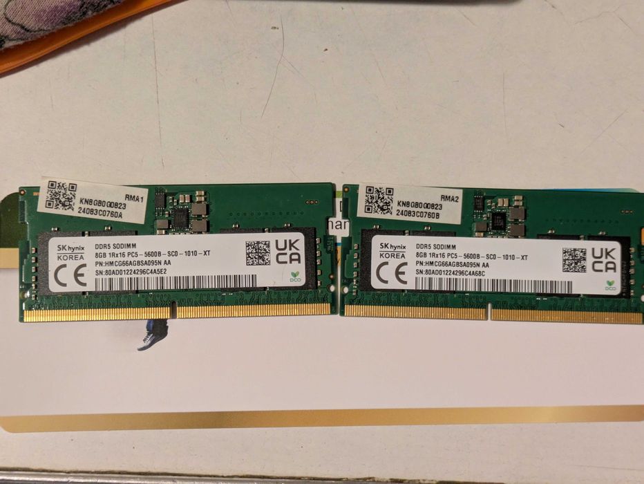 Оперативная память SK-Hynix 8GB DDR5 5600MHz 1Rx16 1.1V SO-DIMM 262Pin