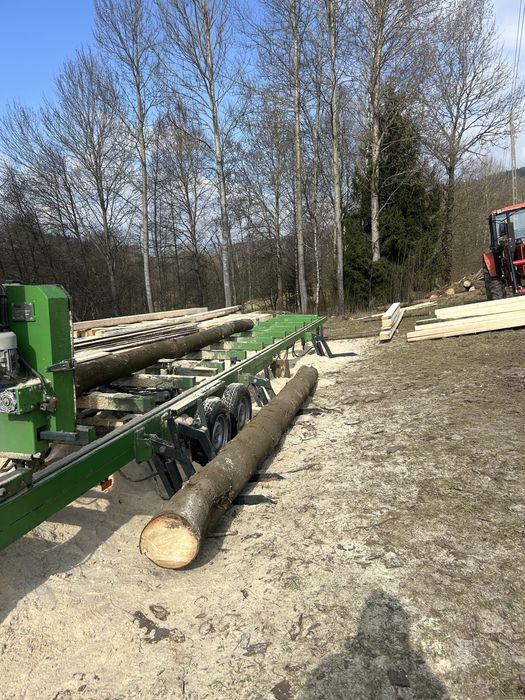 Trak mobilny tartak objazdowy przecieranie drewna uslugowo