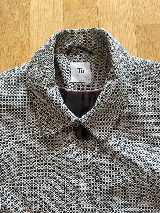 Elegancka marynarka TU w szaro-czarną pepitkę | Rozmiar 44 (UK 16)