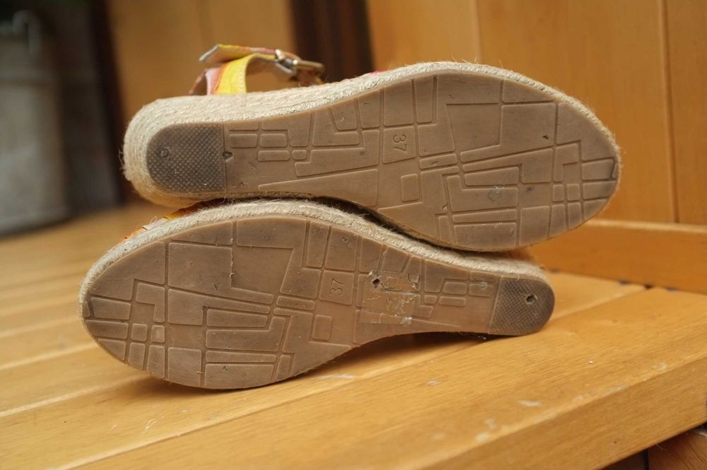 Espadryle sandały na koturnie skórzane sandały Venezia koturny boho