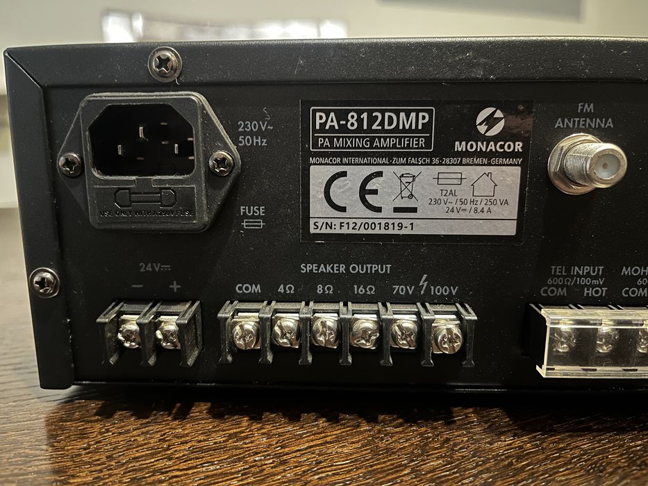 Wzmaciacz PA Monacor PA 812DMP 100v 120W