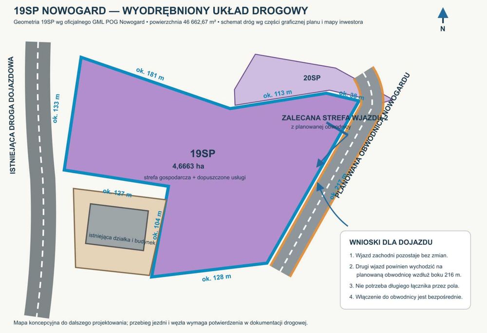 Teren inwestycyjny 4,67 ha Nowogard – sprzedaż lub dzierżawa - Widok 2