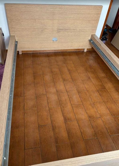 Conjunto de cama Malm 140cm 200cm + 2 gavetas de arrumação