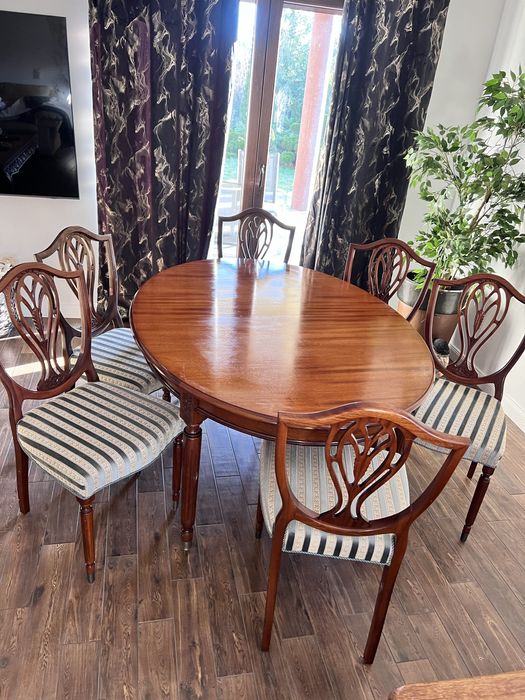 Stół jadalny rozkładany-305 cm i 6 krzeseł