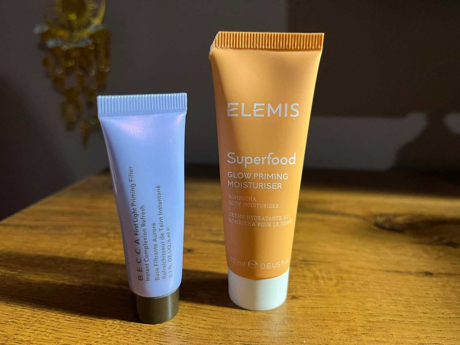 Elemis baza krem glow priming moisturizer i baza Becca priming filter
