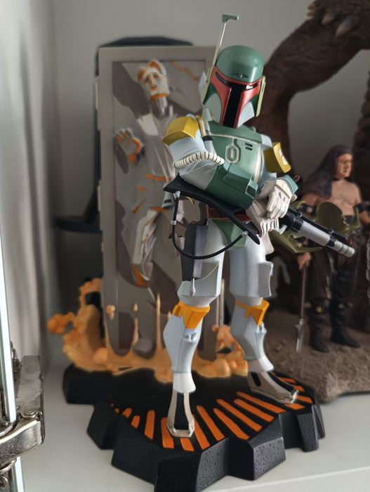 Star Wars Gentle Giant Animated Boba fett & Han  Solo Carbonite