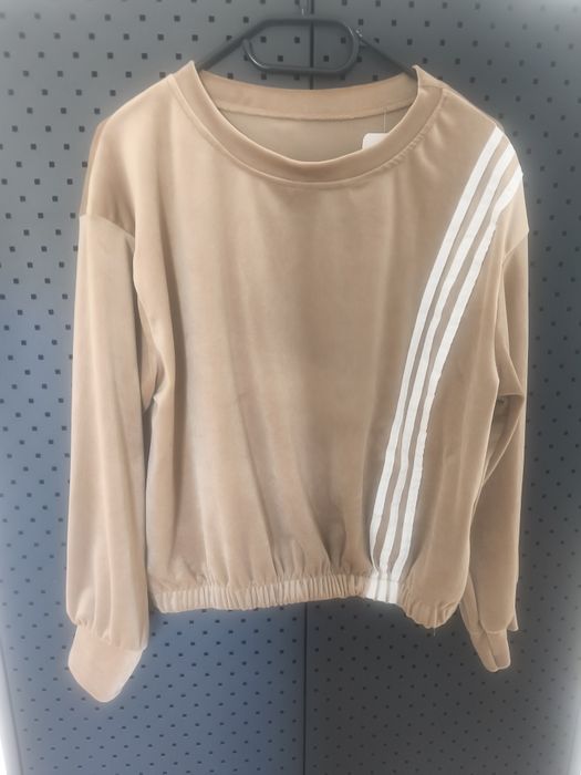 Dres welurowy z paskami / fango / made in Italy