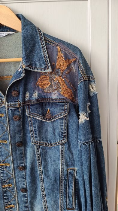 Zara katana kurtka jeansowa oversize S