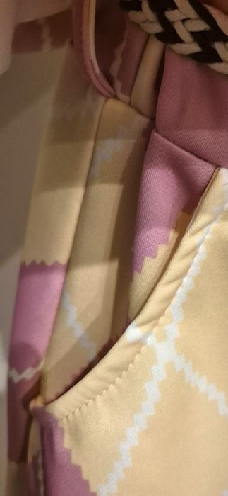 Made In Italy Spódnica Romby Żółta Kieszenie 95%viskoza 5%elastyn