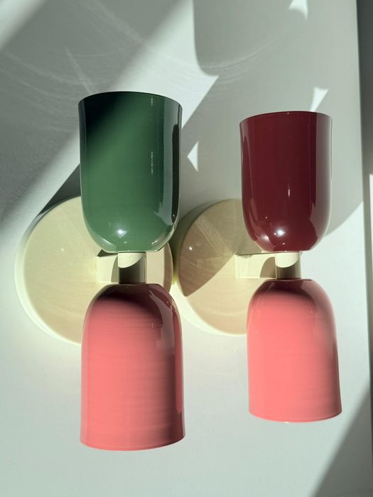 Zestaw dwóch kinkietów lamp ozdobny komplet na ścianę w stylu bauhaus