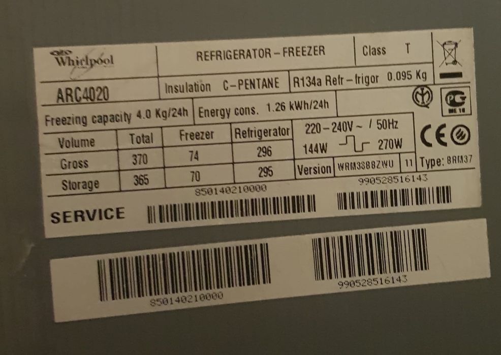 Холодильник Whirlpool ARC 4020