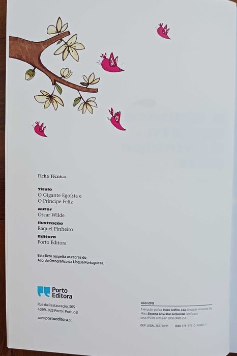 O Gigante Egoísta e O Príncipe Feliz, Oscar Wilde (Porto Editora)