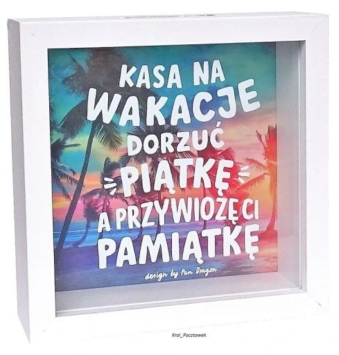 prezent skarbonka kasa na wakacje dorzuć piątkę