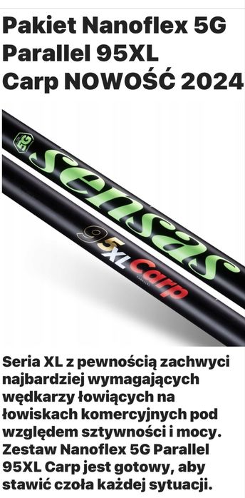 Wędka Sensas Carp, pakiet Nanoflex 5G Parallel 95 XL
