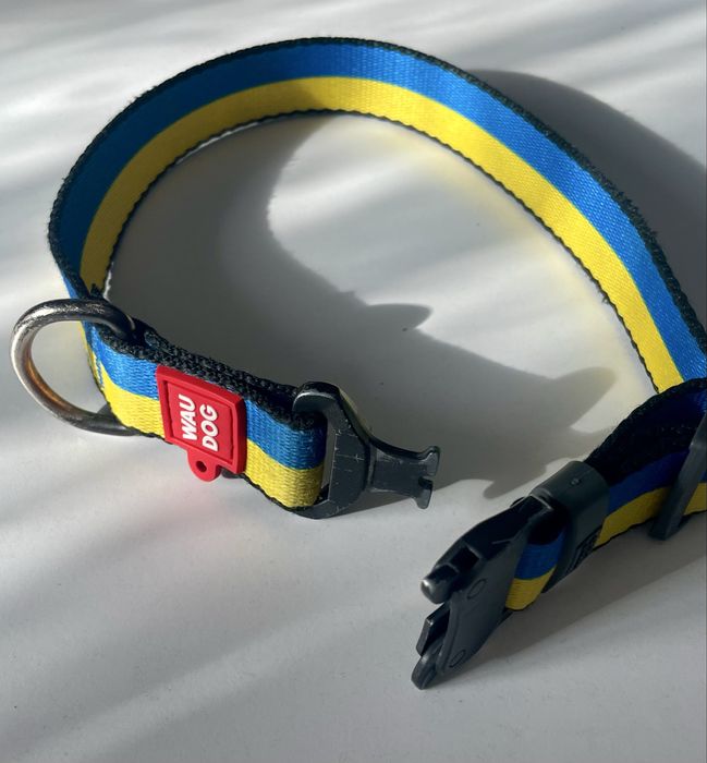 Нашийник для собак жовто-блакитний L
