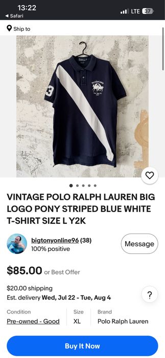 Оригінальне поло Ralph lauren синє(M)