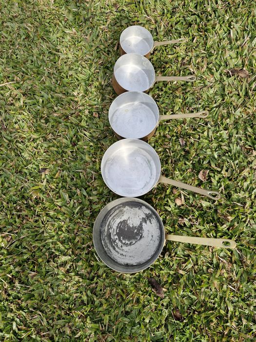 Conjunto de tachos de cobre