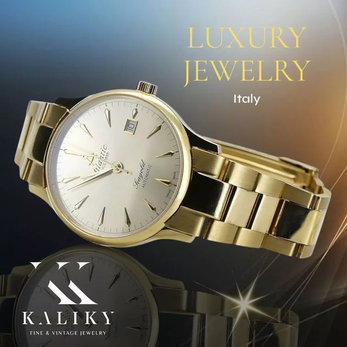 Złoty zegarek Seagold Atlantic 14k bransoletą męski mw015y&mbw017y W
