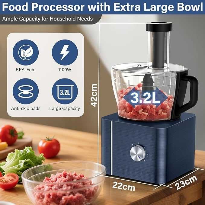 SNDOAS Robot kuchenny 1100 W, 3,2 l, mikser, rozdrabniacz