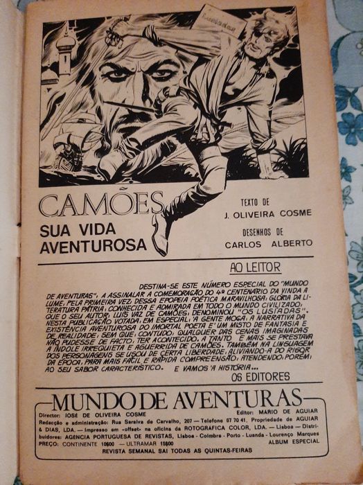 Álbum de BD Camões-A sua vida Aventurosa, 1972