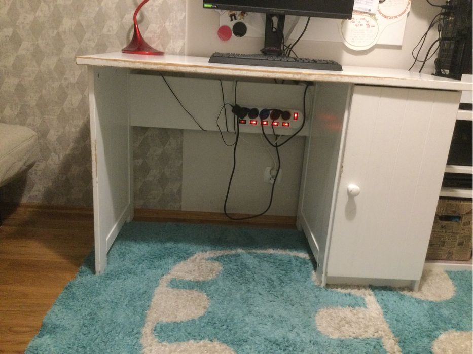 Biurko drewniane białe Pinio 120x60