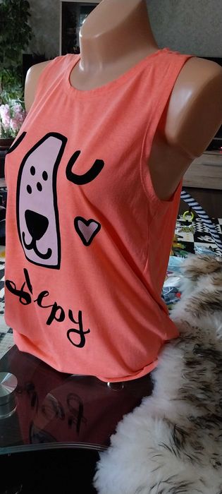 Neonkowy luźny top M