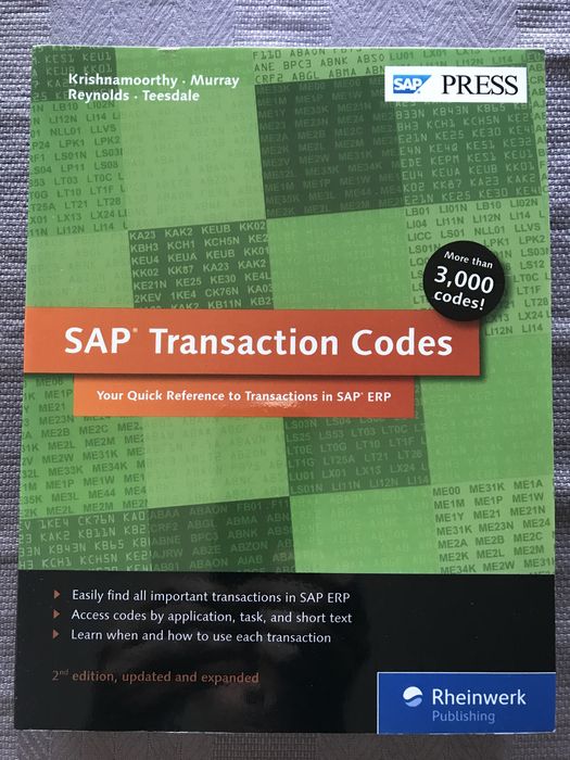 SAP Transaction Codes Book64283139177346120