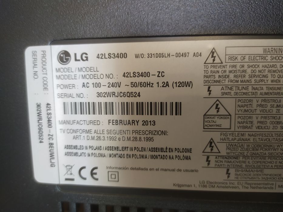 LG 42LS3400 para peças