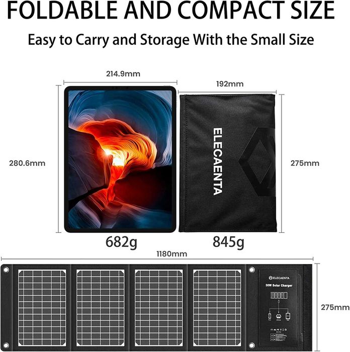 Солнечная панель ELECAENTA 30W.