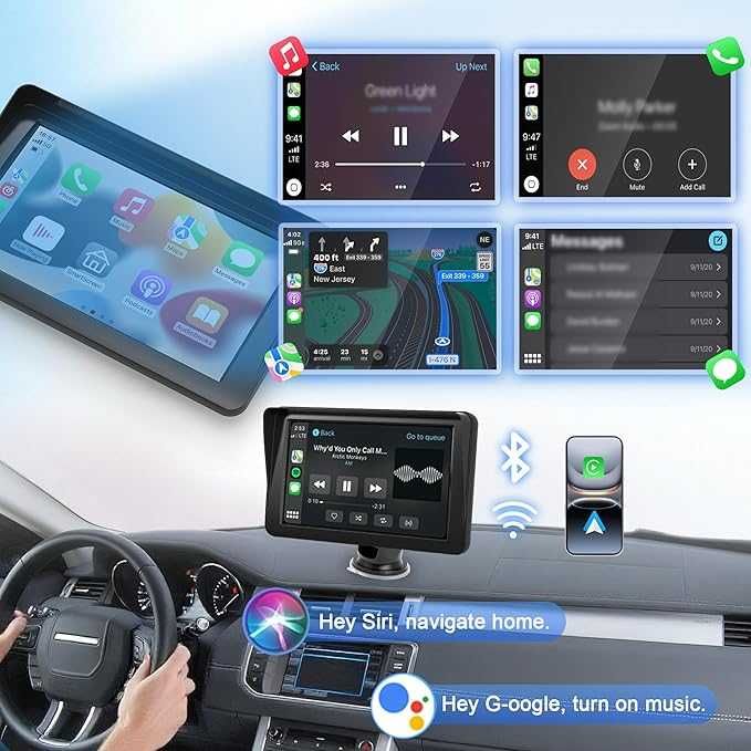 Ecrã Multimédia 7” CarPlay/Android Auto + Câmara de Marcha-Atrás