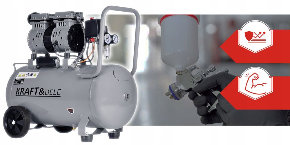 Profesjonalny kompresor bezolejowy kompresor sprężarka 50l 8bar KD1396