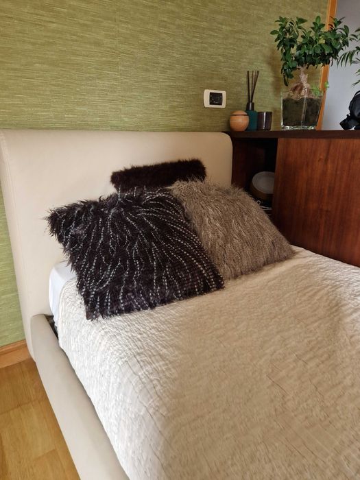 Cama Individual Estofada com Arrumação + colchão