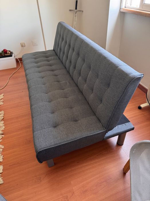 Sofá Cama Cinza Click Clack KASA NOVO