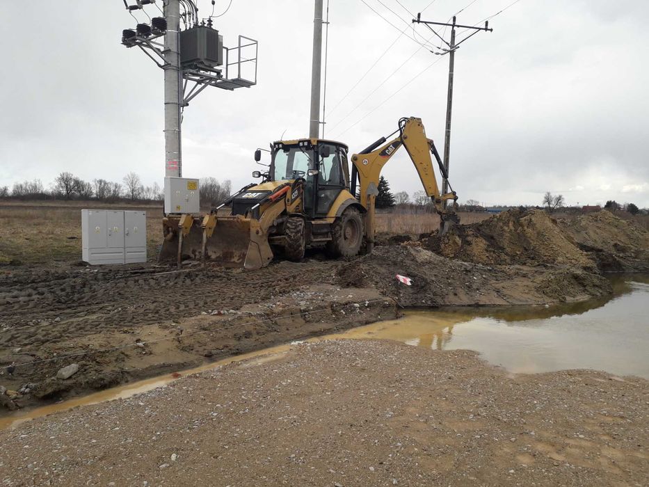 Usługi koparko-ładowarka, Prace ziemne, Rozbiórki, Korytowanie,