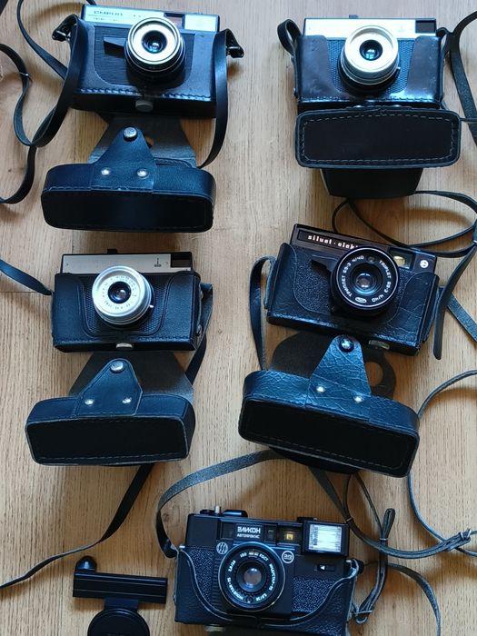 Kolekcja Stary Aparat Fotograficzny Elicon Siluet Elektro Smena PRL