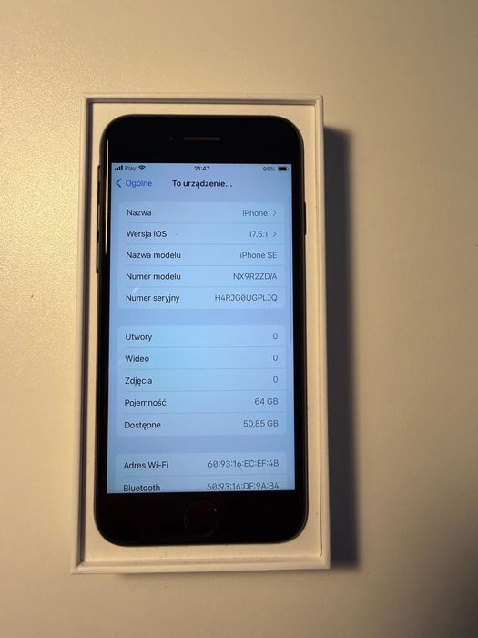 iPhone SE 2 gen 64GB Black IDEALNY