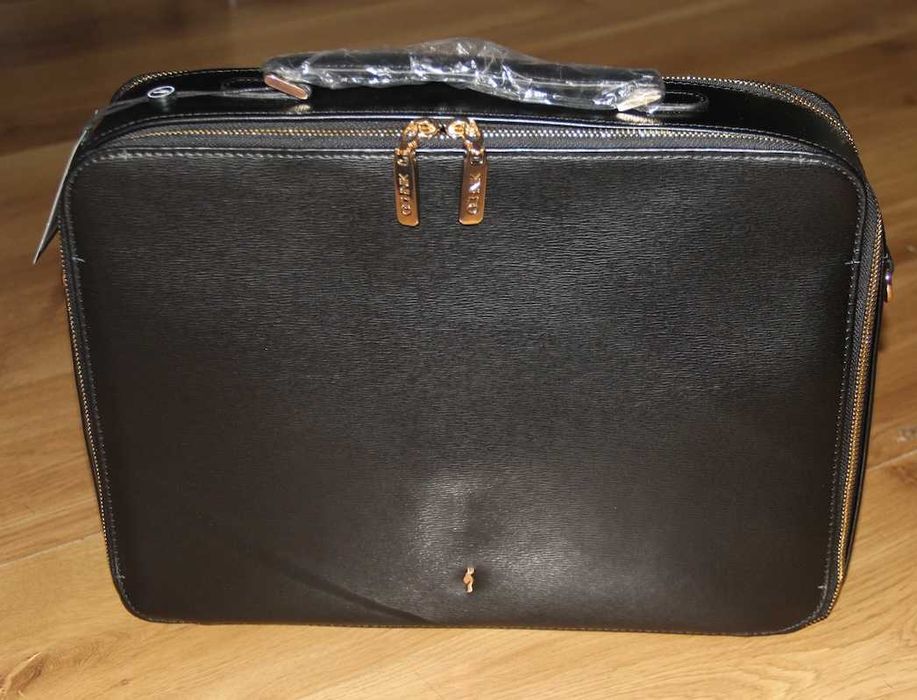 ochnik skóra skórzana czarna torebka laptop dokumenty kazar