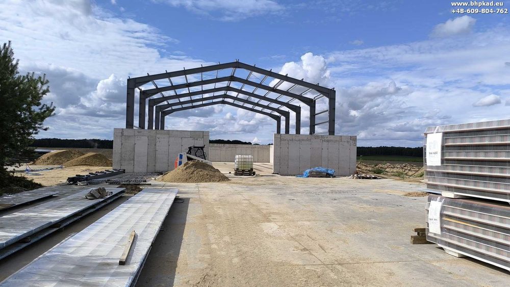 Konstrukcja stalowa. Magazyn zbożowy. Hala. 19m x 36m. Bartoszyce