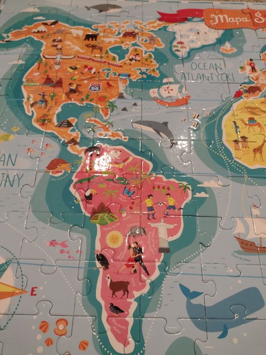 Czy Czu puzzle Mapa Świata 168 elem. 98x68 cm 6-12 lat