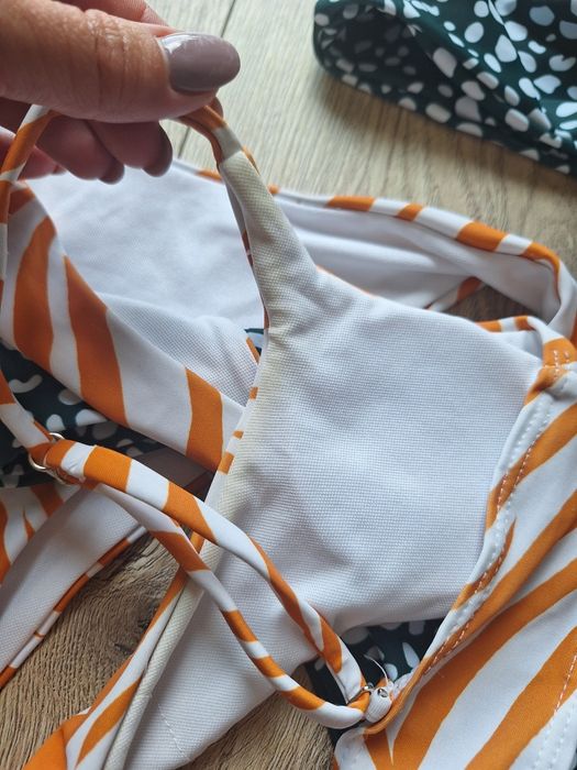 strój kąpielowy dwuczęściowy komplet rozmiar zaful pomarańczowy z