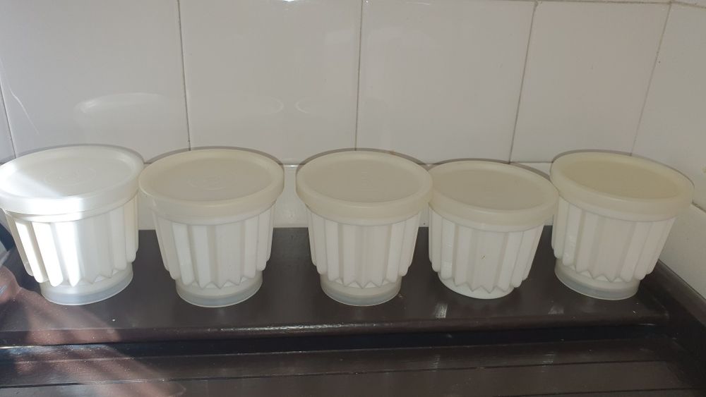 5 taças para pudim da tupperware