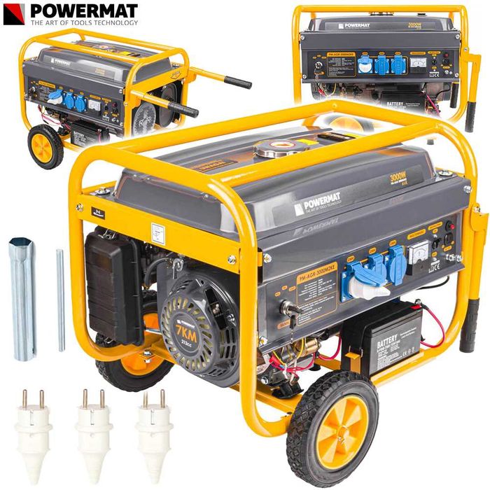 POWERMAT Agregat Prądotwórczy Spalinowy 4-suw 3000w AVR Rozruch PM1199