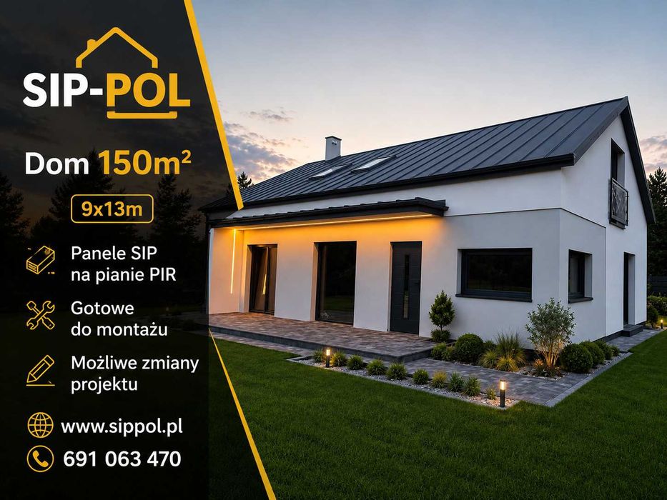 Dom 150m2 z paneli SIP-POL  producent paneli