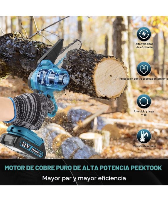 Mini motoserra com duas baterias