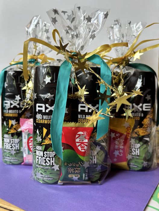 Zestaw prezentowy AXE + KitKat Japonia | prezent na Dzień Chłopaka / Dzień Ojca / urodziny | gift box