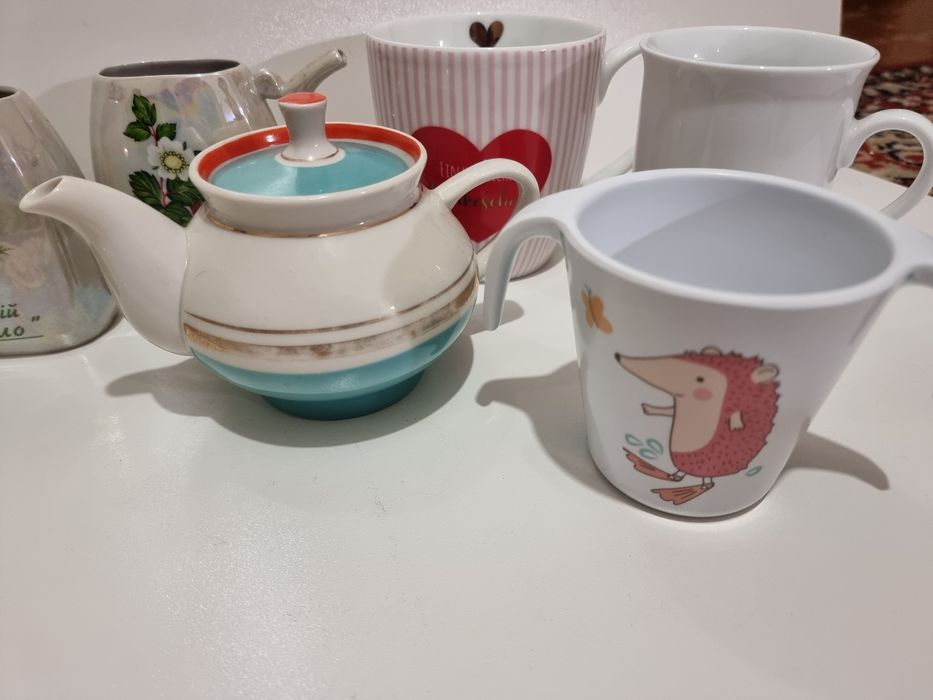 Посуда, ваза, стаканы, чашки, бокал,  фарфор, хрусталь чайник