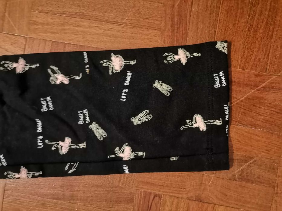 Leggins menina preta c/ padrão - Novo   11/12 anos ou 152cms